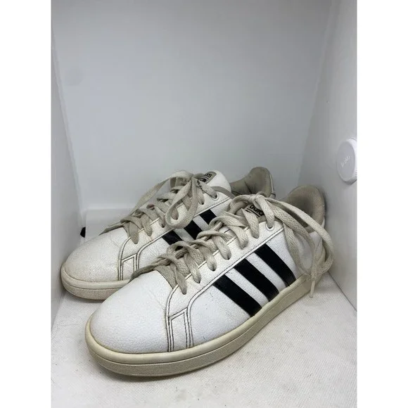 Adidas NEO Baseline Mens Sneakers Shoes AW4257 Size 8 White Black Stripes
